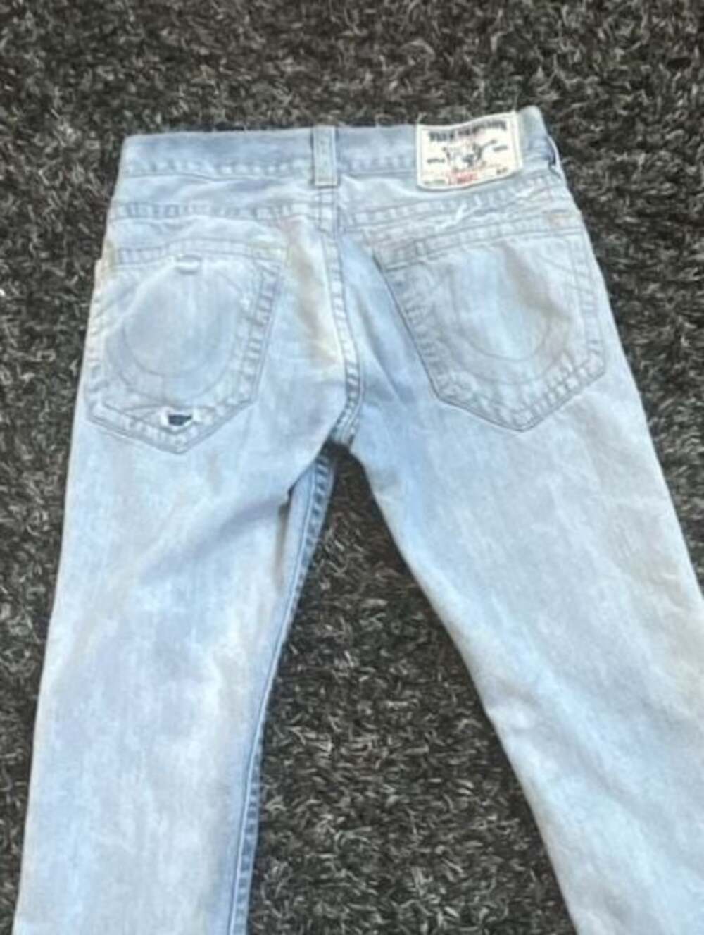 True Religion Brand Jeans Straight Leg Light Wash Denim
